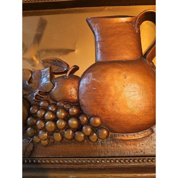 Vintage 3D Copper Wall Hanging Copper Craft Guild Fruit Still Art - Picture 3 of 9